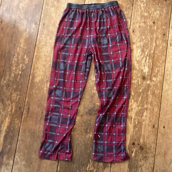 Calvin Klein Red Plaid Pajama Pants - Picture 1 of 3
